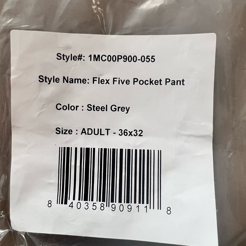 Onward Reserve Flex Five Pocket Stretch Pant - Steel Grey - NWT - 36x32